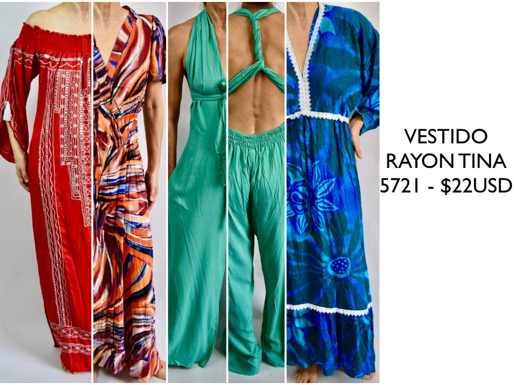 VESTIDO GASA INDU & VESTIDO RAYON TINA