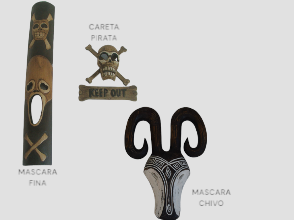 MASCARA CHIVO, CARETA PIRATA & MASCARA FINA (1 METRO)