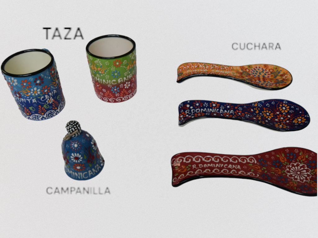 TAZA, CAMPANILLA Y CUCHARA DECO