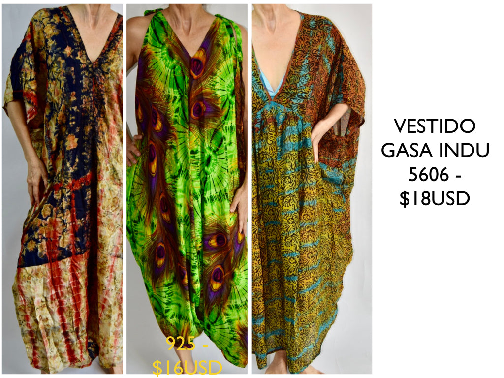 VESTIDO GASA INDU & VESTIDO RAYON TINA