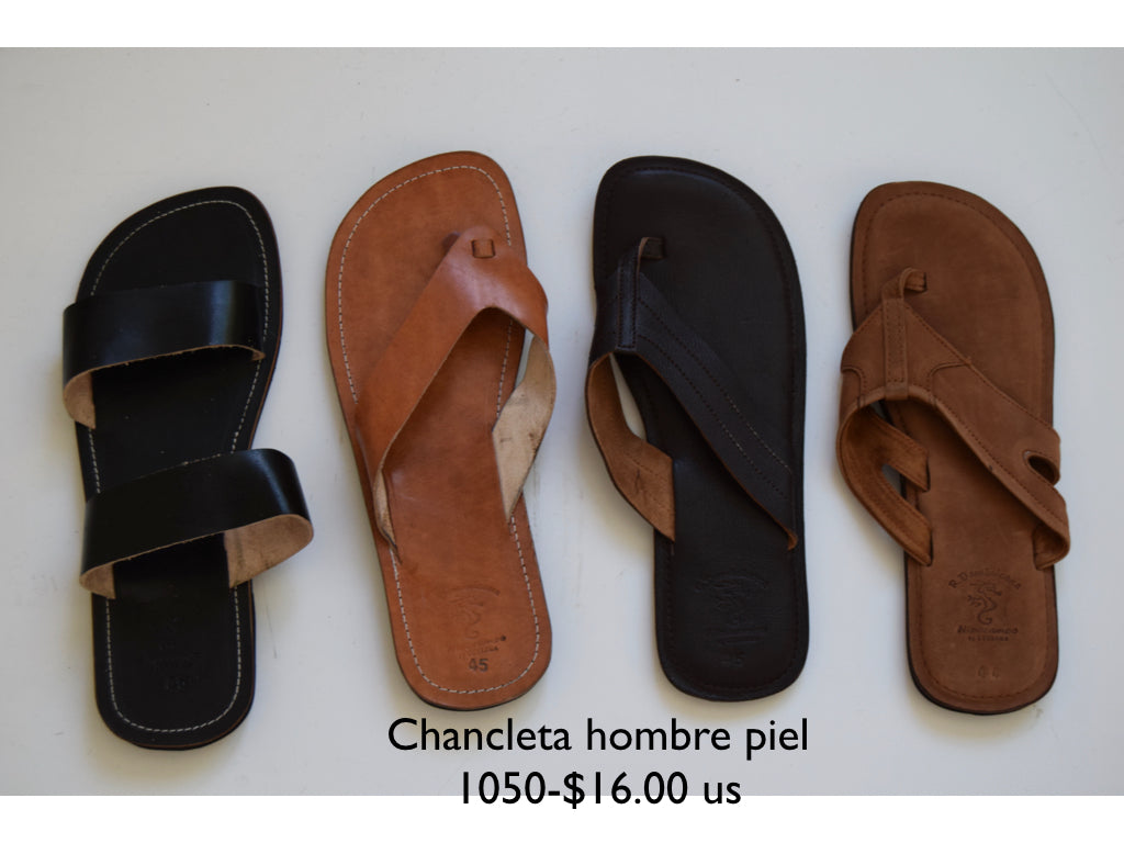 CHANCLETA CUERO, BORDADA, BRILLO, ANIMAL PRINT, BRILLO & HOMBRE