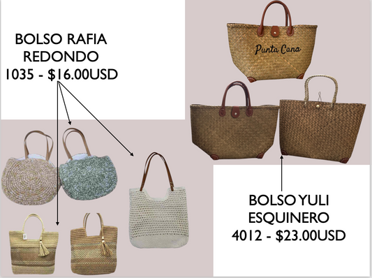 BOLSO RAFIA REDONDO & BOLSO YULI ESQUINERO