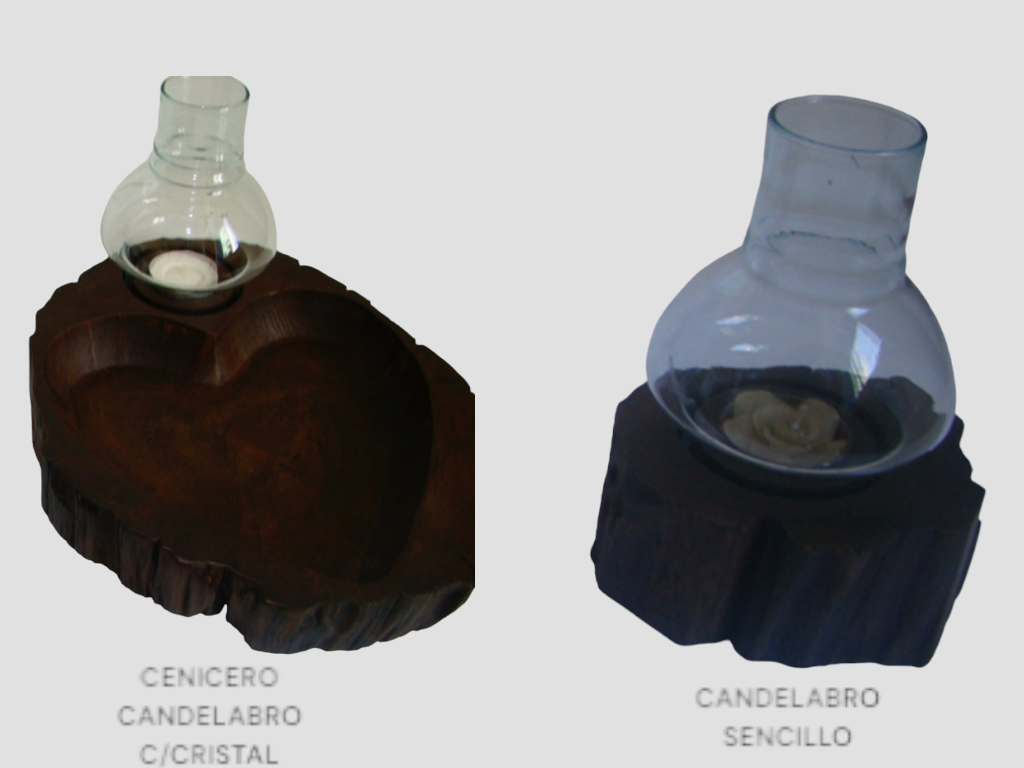 CENICERO CANDELABRO C/CRISTAL & CANDELABRO SENCILLO