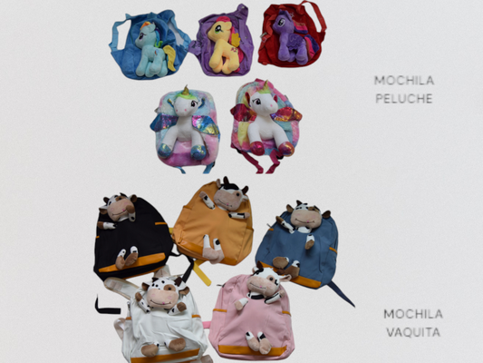 MOCHILA PELUCHE & MOCHILA VAQUITA